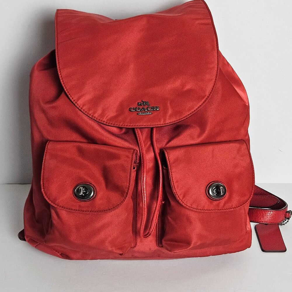 Coach F58814 Billie Charlie Nylon Canvas Backpack in True Red G1721-F58814